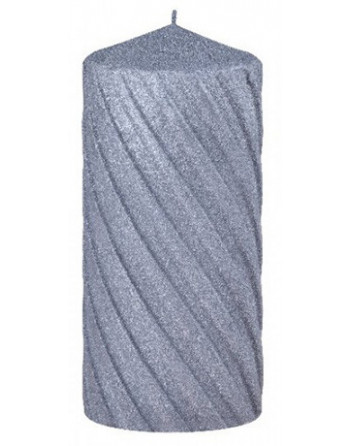 Svíčka válec 70x150 s rýhováním tm.šedá