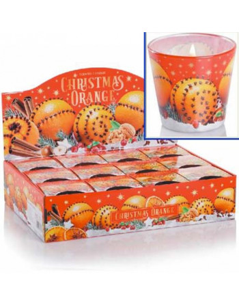 Svíčka v kon.skle 115g Christmas Orange