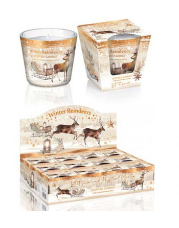 Svíčka v kon.skle 115g Winter Reindeers