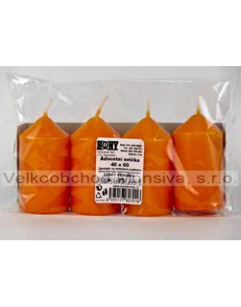 Svíčka adventní 40/60 oranžová