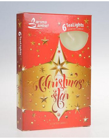 Svíčka čajová CHRISTMAS STAR GOLD 6ks