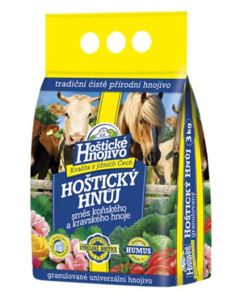 Hoštický hnůj 3 kg (koňský+kravský)