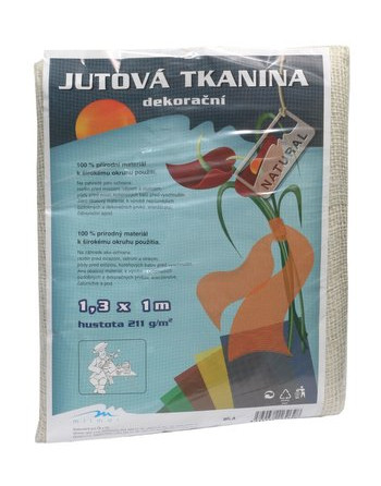 Jutová tkanina dekor. 1,3*2m bílá