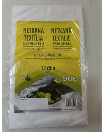 Netkaná tex. bílá 1,6* 5 m (17gr/m2)