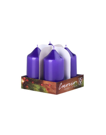 Svíčka adventní 40x75 fialová 4ks