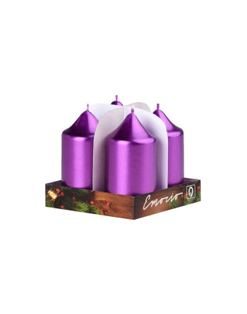 Svíčka adventní 40x75 sytě fial.met./4ks