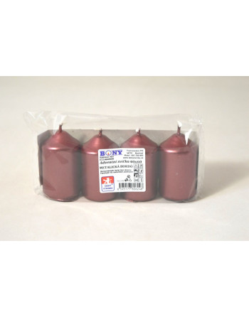 Svíčka adventní 45/80 bordo metal