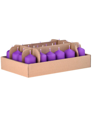 Svíčka adventní 38x70 fialová 24ks