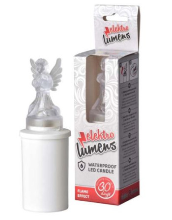 LED anděl plast bílý, 30dní