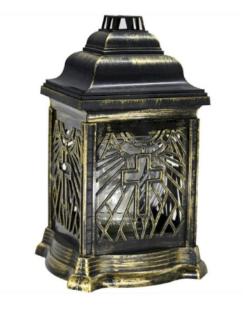 Hřbit.lucerna 26cm Kříž vklad 80g/24h