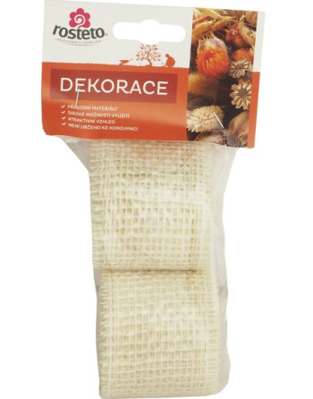 Jutová stuha 4cm x 3m - bílá 2 ks