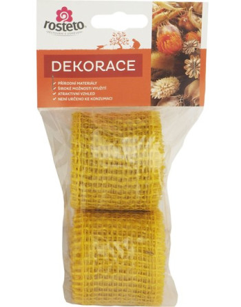 Jutová stuha 4cm x 3m - žlutá 2ks