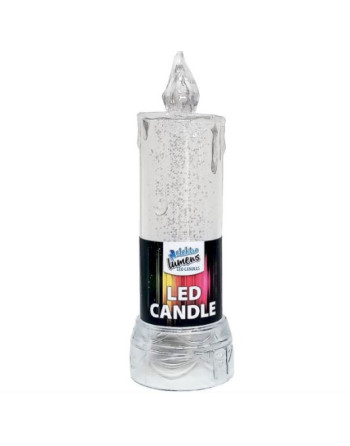 LED svíčka 58x180mm plast.čirá/30dní